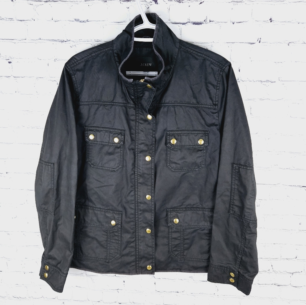 J. CREW | Downtown relaxed boyfriend utility field waxed cotton jacket